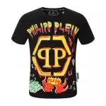 bas prix t shirt philipp plein ete qp dollar fire skull